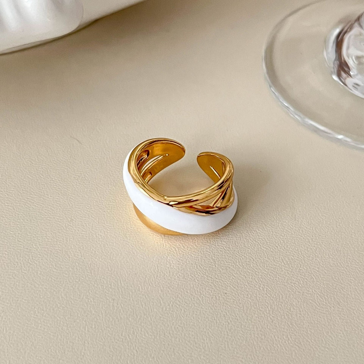 Gold-Plated Open Geometric Ring — ring, view 14