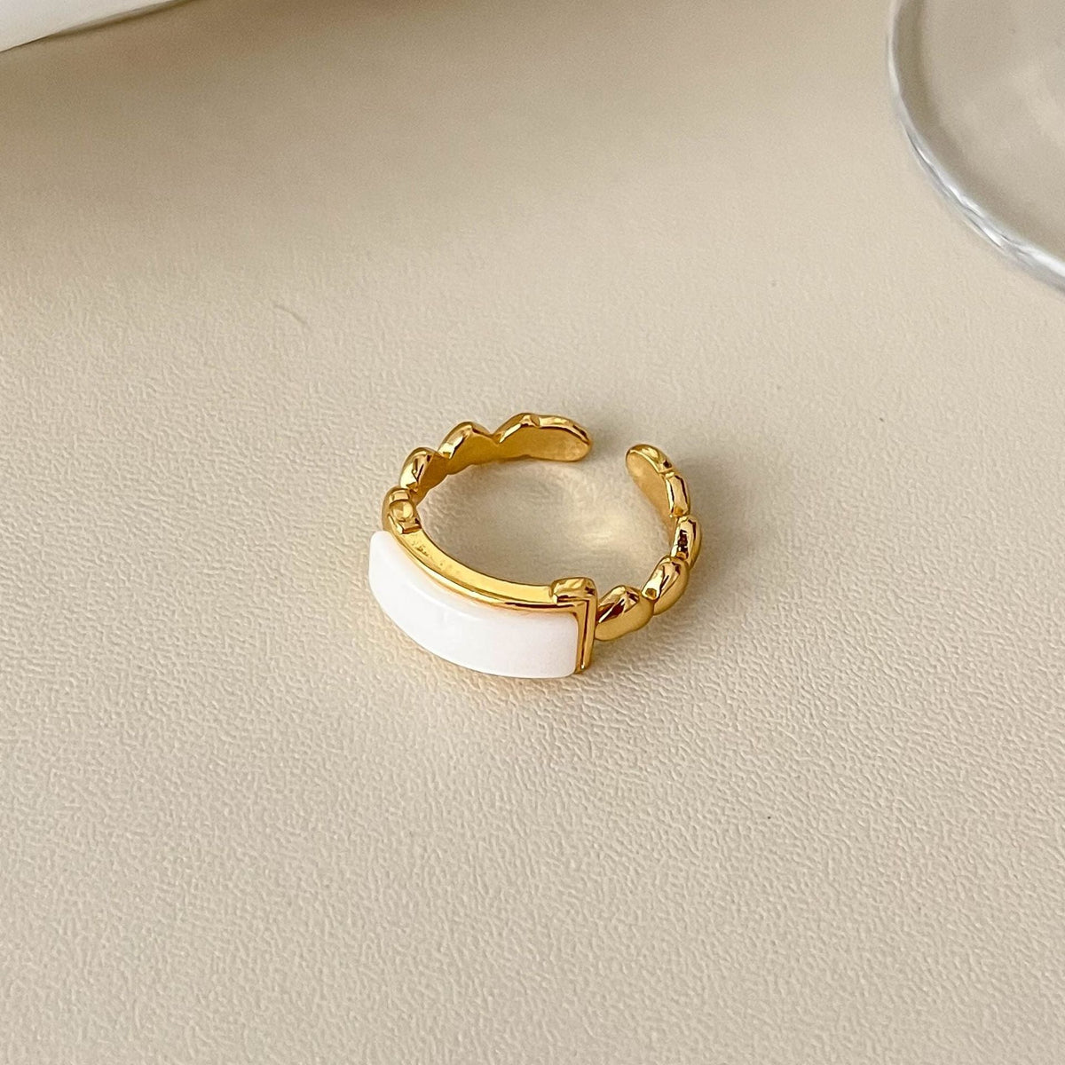 Gold-Plated Open Geometric Ring — ring, view 17
