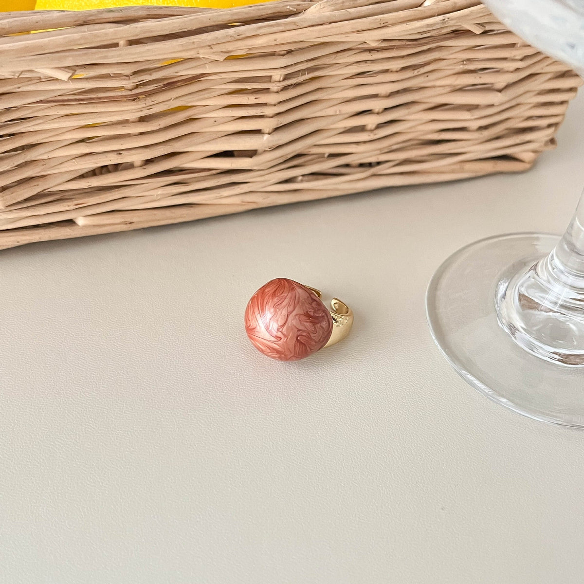 Hollow-Out Grid Zirconia Ring — ring, view 5