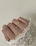 Hollow-Out Pearl Open Ring — gold ring