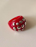 Rivet Marbled Resin Ring — ring