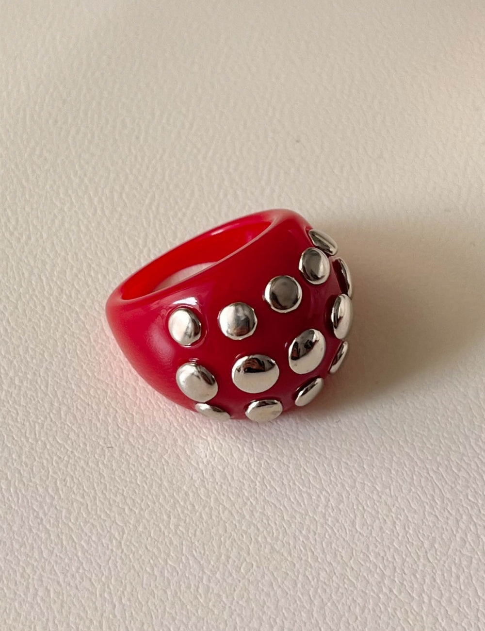 Rivet Marbled Resin Ring — ring