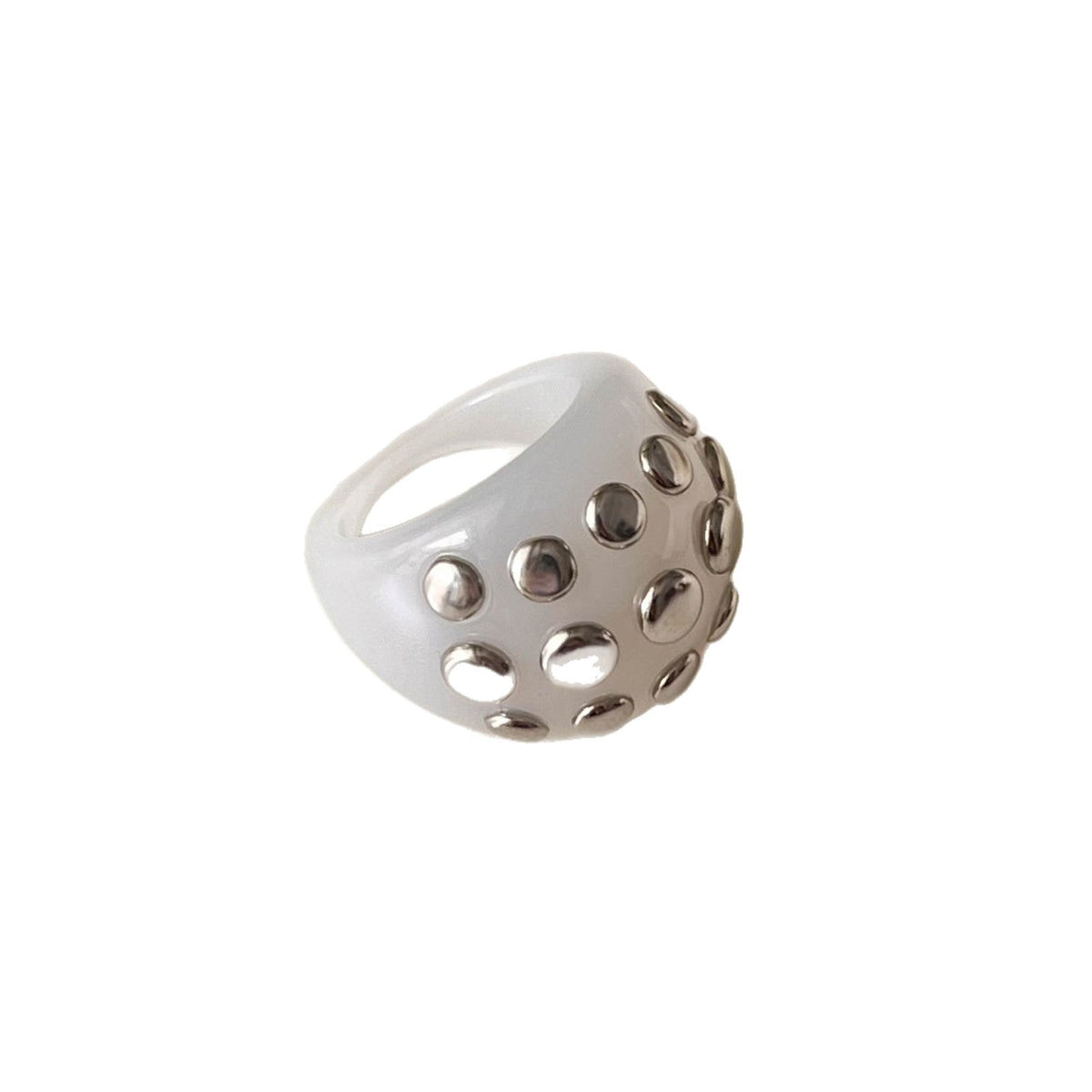 Rivet Marbled Resin Ring — ring, view 6