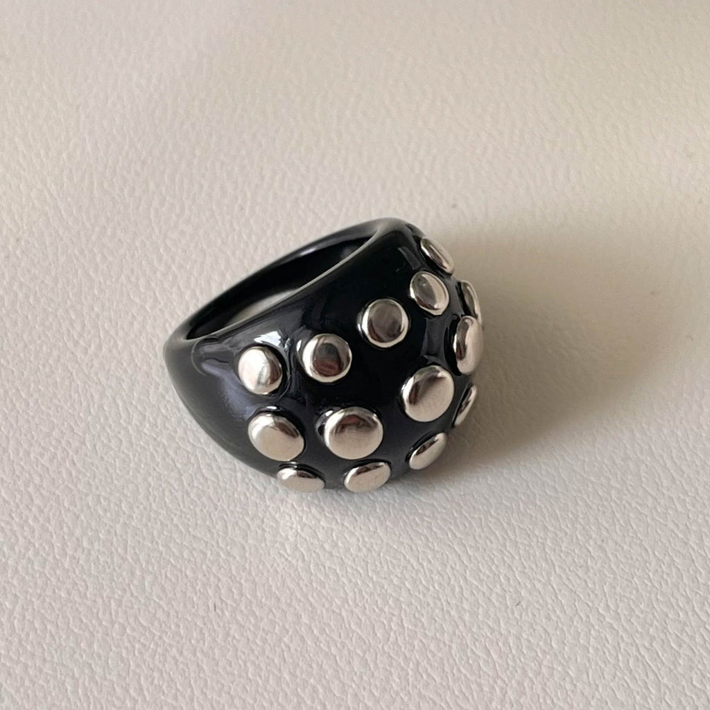 Rivet Marbled Resin Ring — ring, view 7