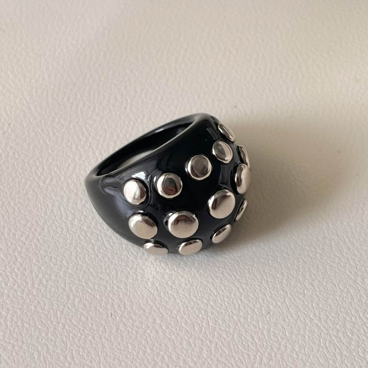 Rivet Marbled Resin Ring — ring, view 7