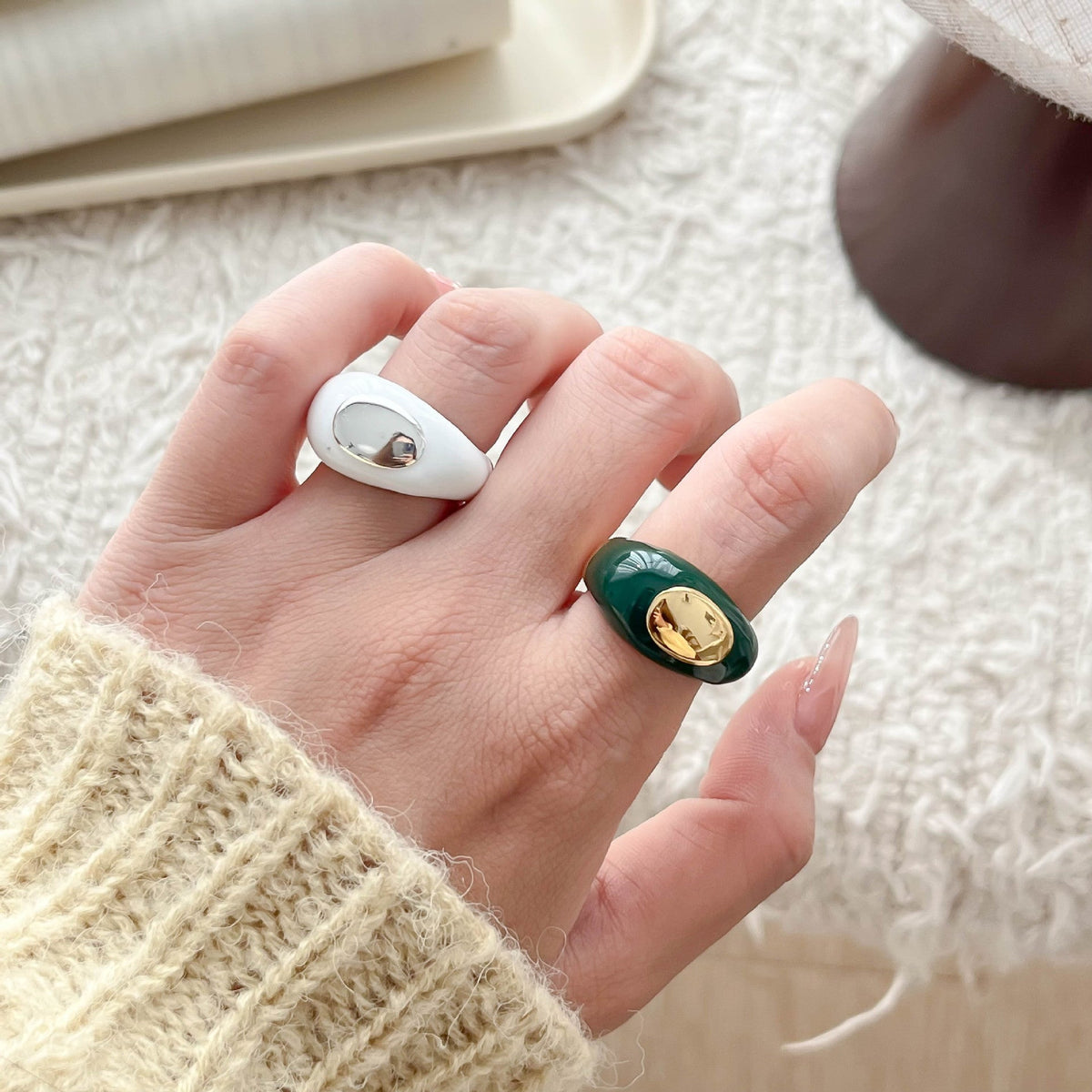 Rose Motif Open Band Ring — ring, view 5