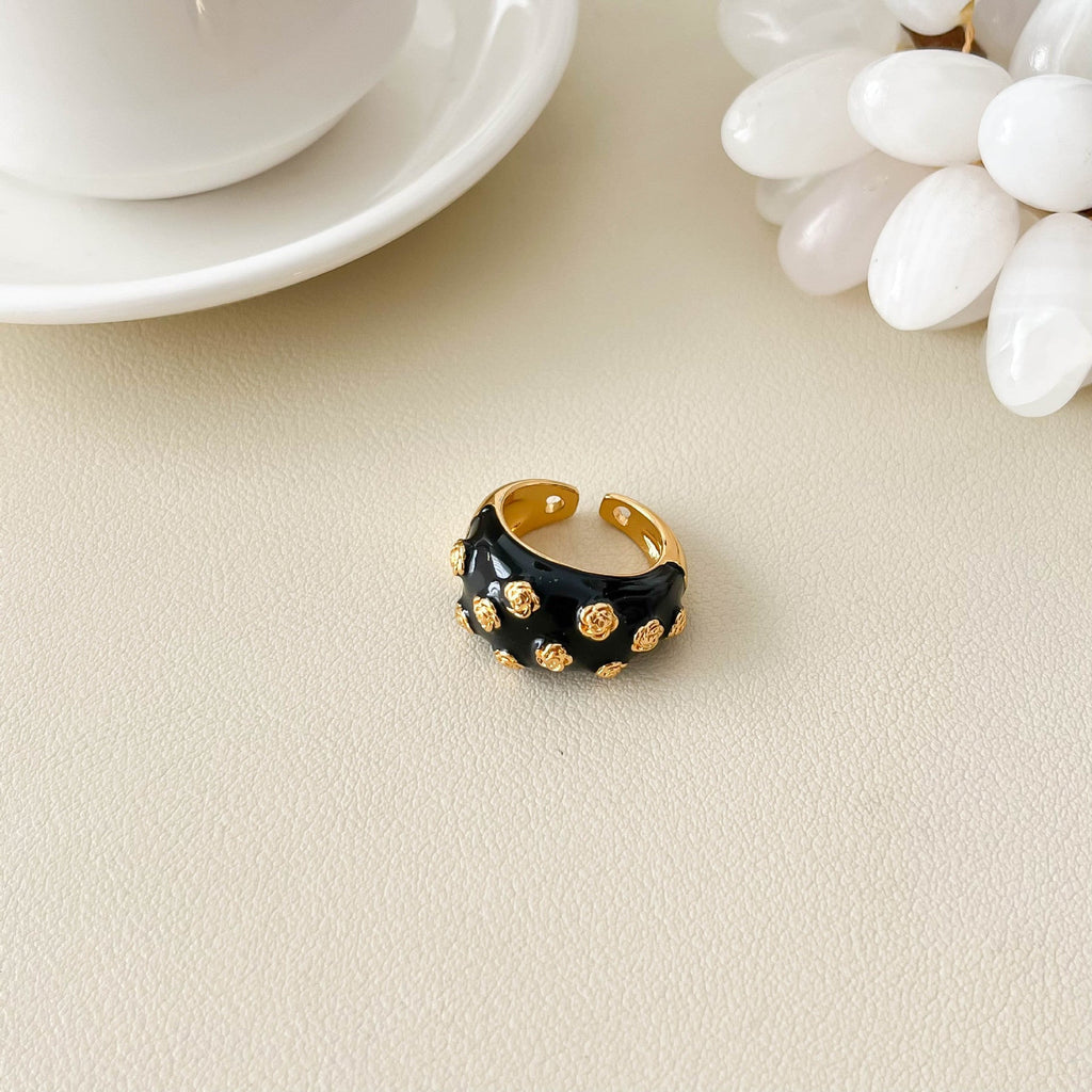 Rose Motif Open Band Ring — ring, view 7