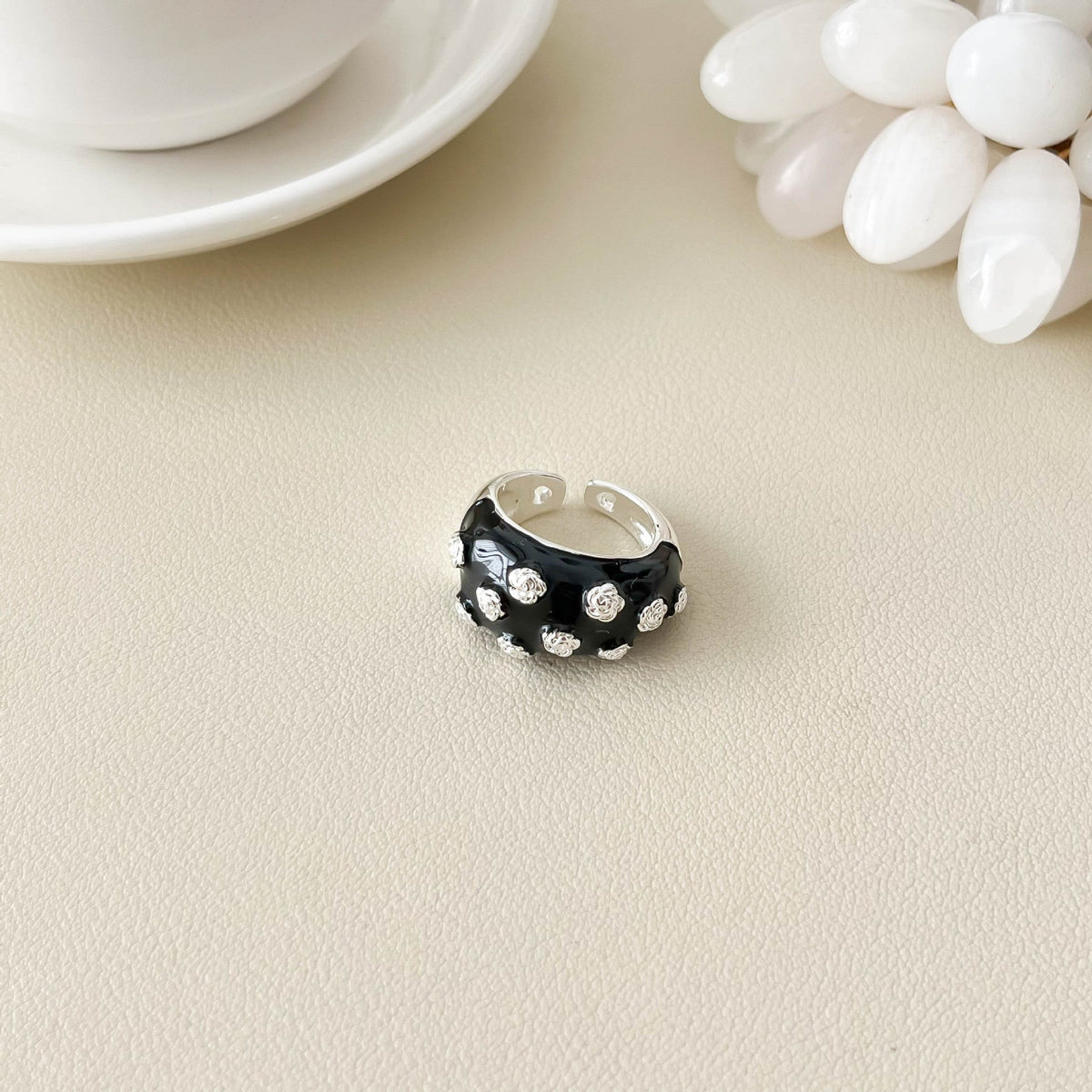 Rose Motif Open Band Ring — ring, view 8