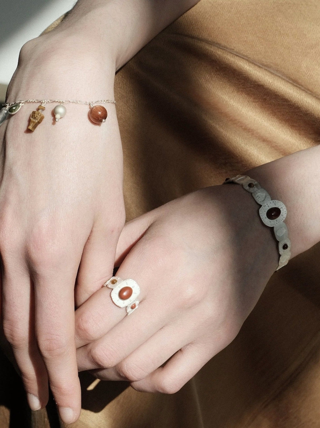 Ethnic Totem Agate Ring — silver ring, view 5