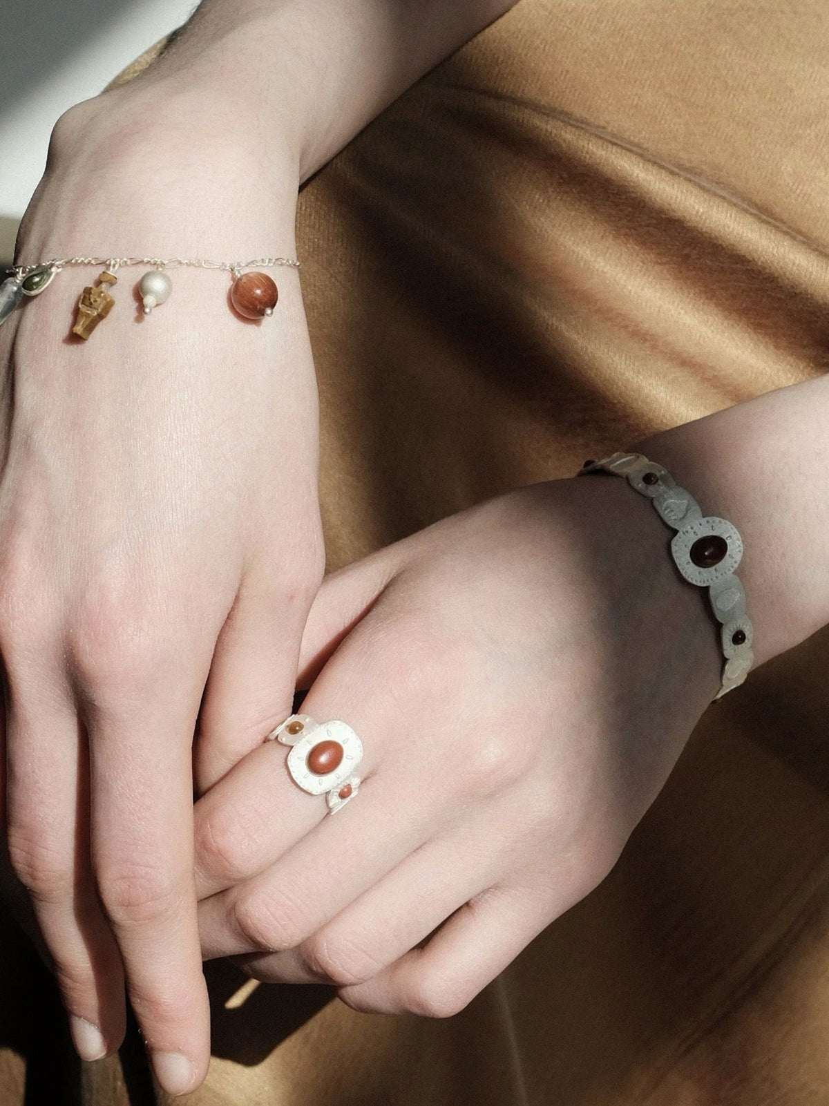 Ethnic Totem Agate Ring — silver ring, view 5
