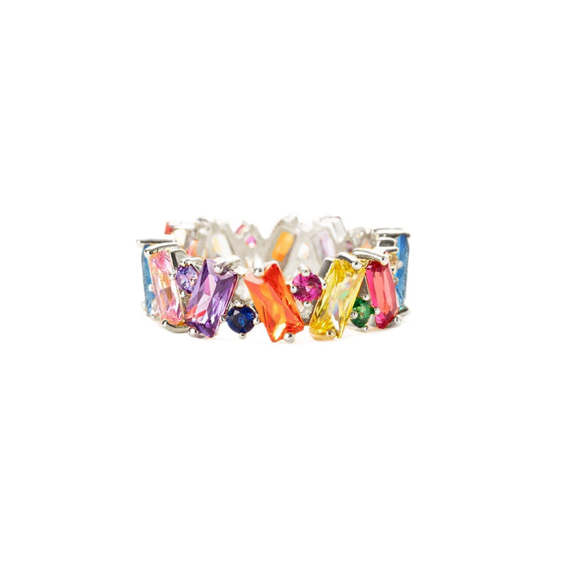 Colorful Geometric Zircon Ring — ring, view 5