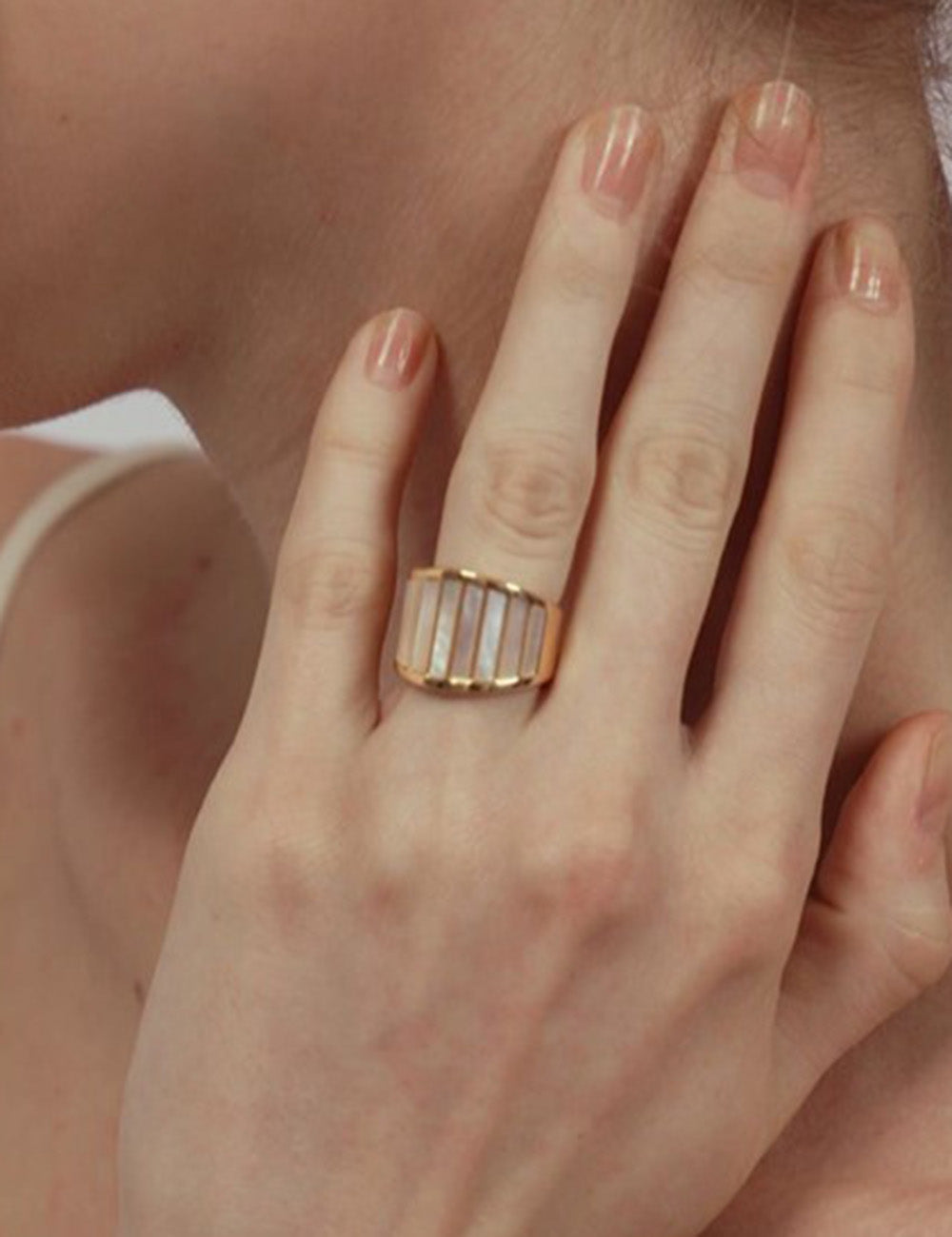 Geometric Shell Titanium Ring — ring