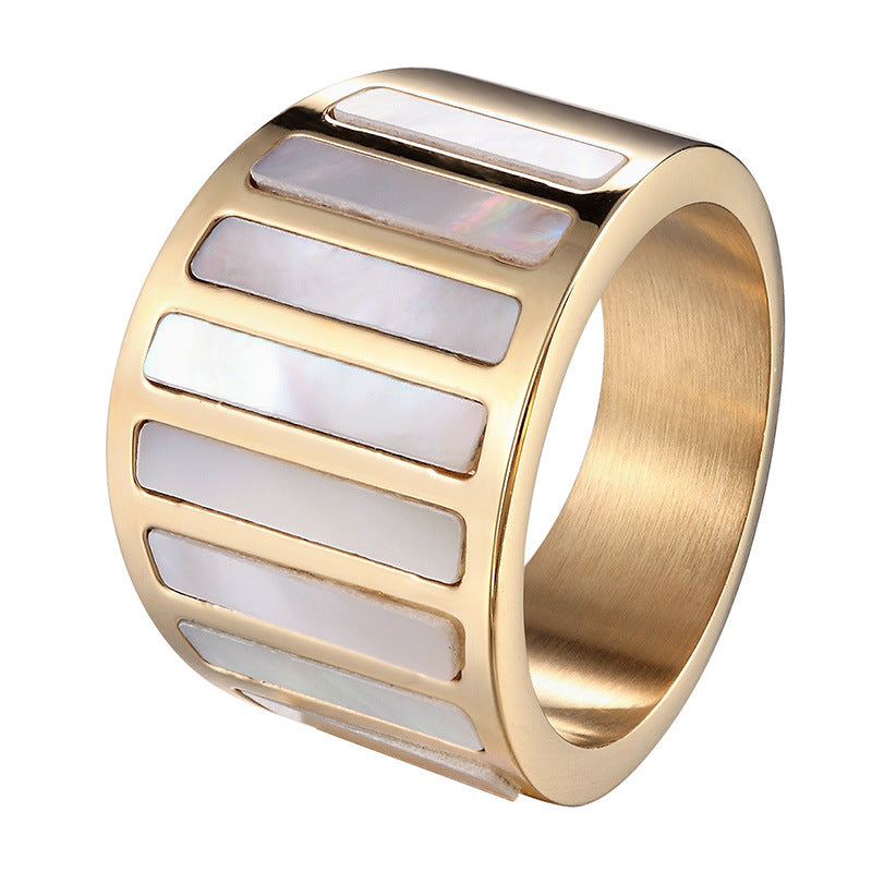 Geometric Shell Titanium Ring — ring, view 3