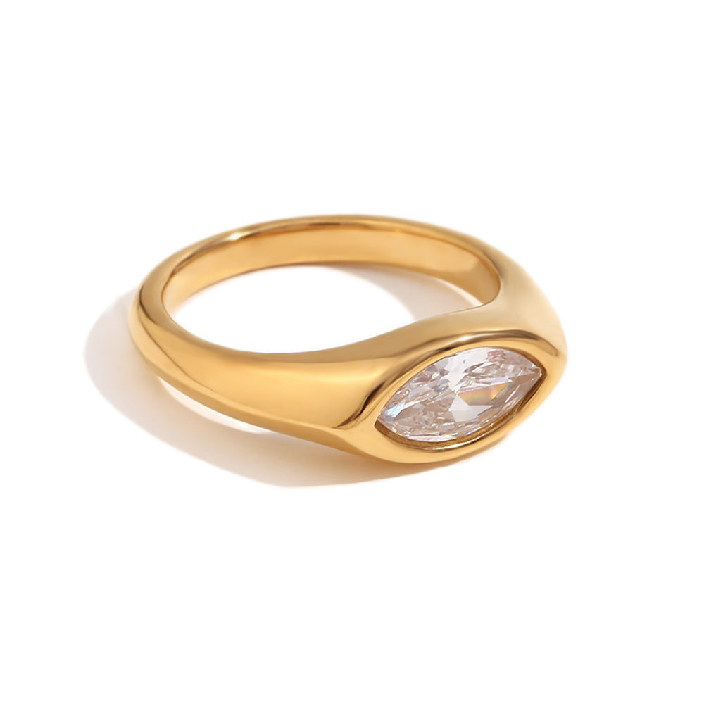 Horse-Eye Zircon Seal Ring — ring, view 2