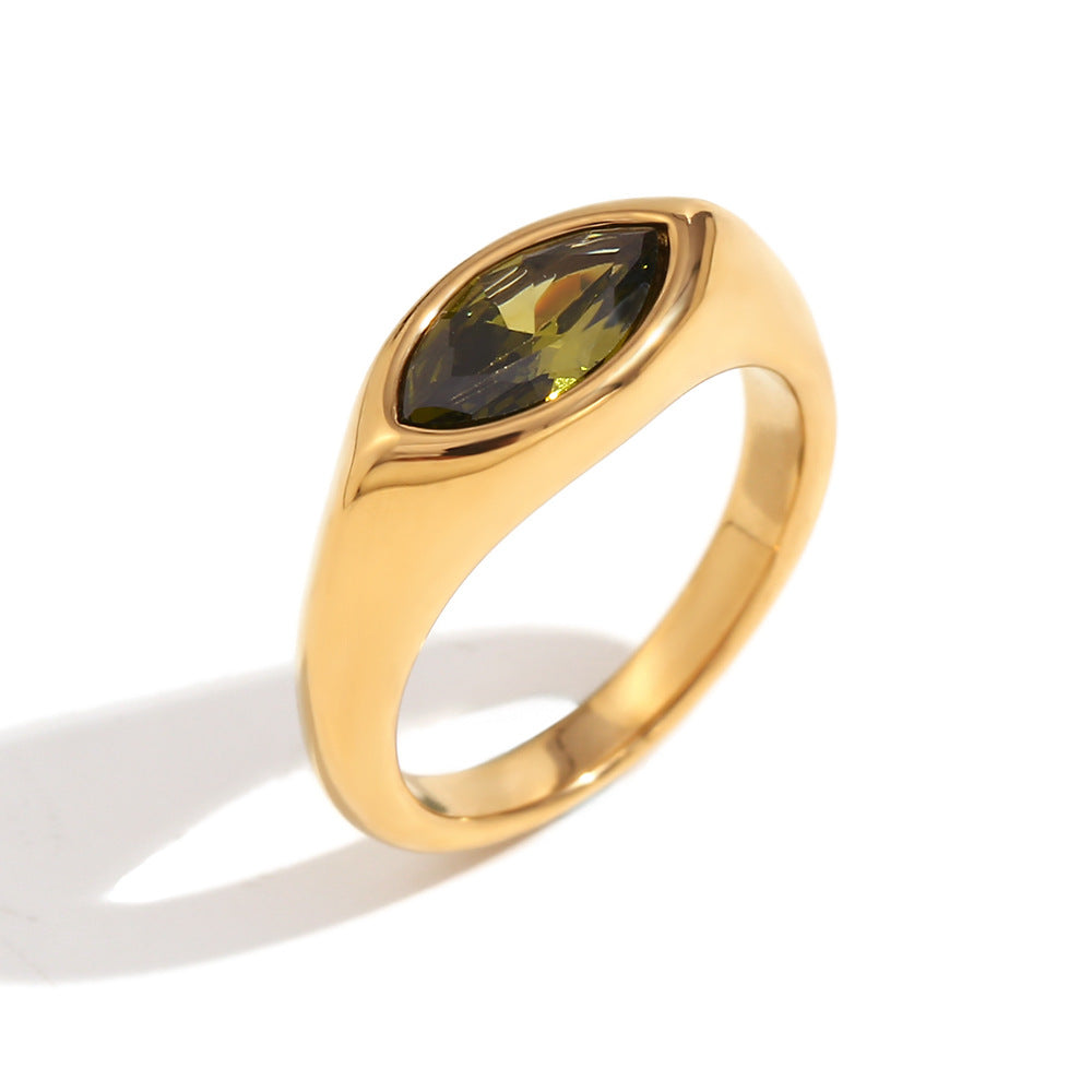 Horse-Eye Zircon Seal Ring — ring, view 3