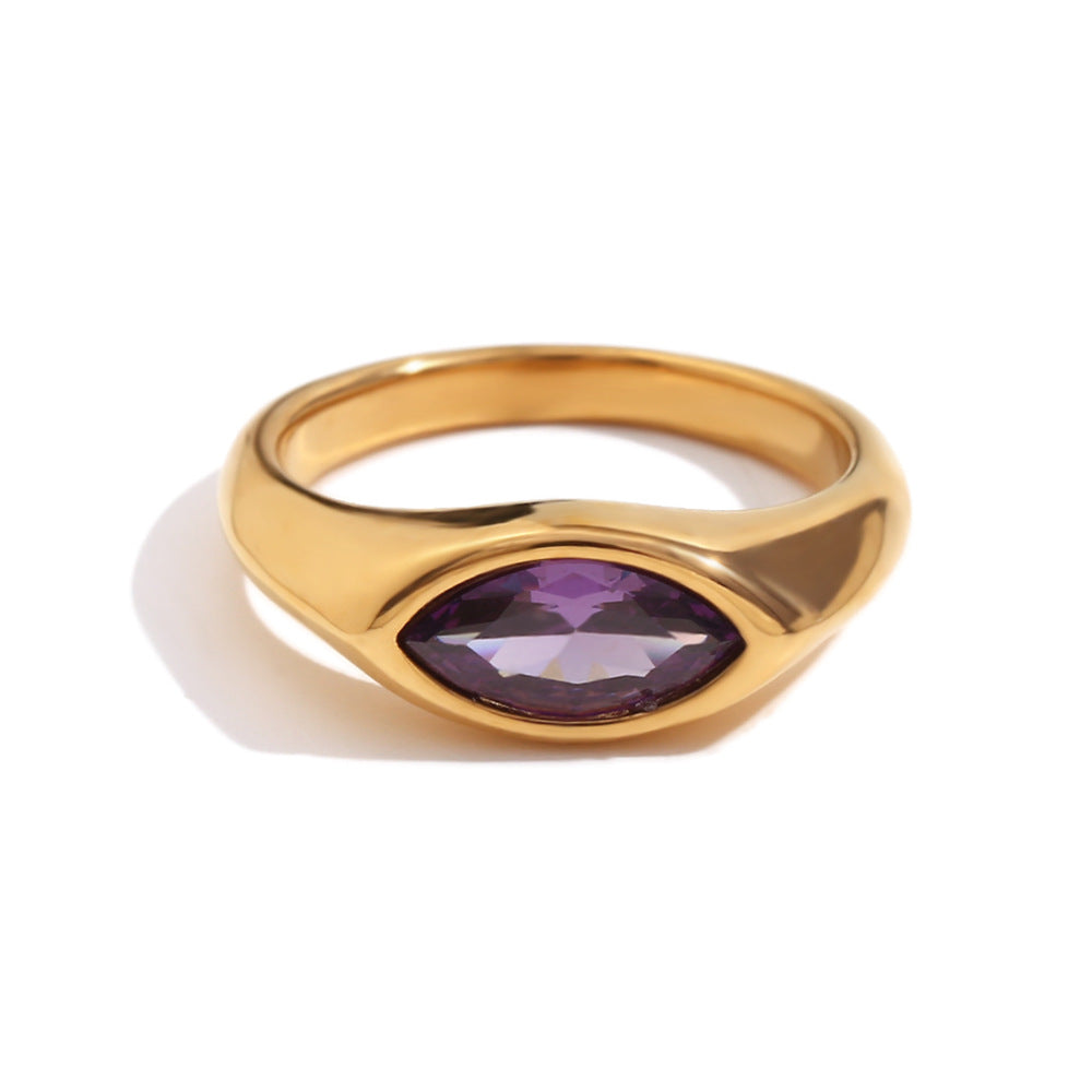 Horse-Eye Zircon Seal Ring — ring, view 4
