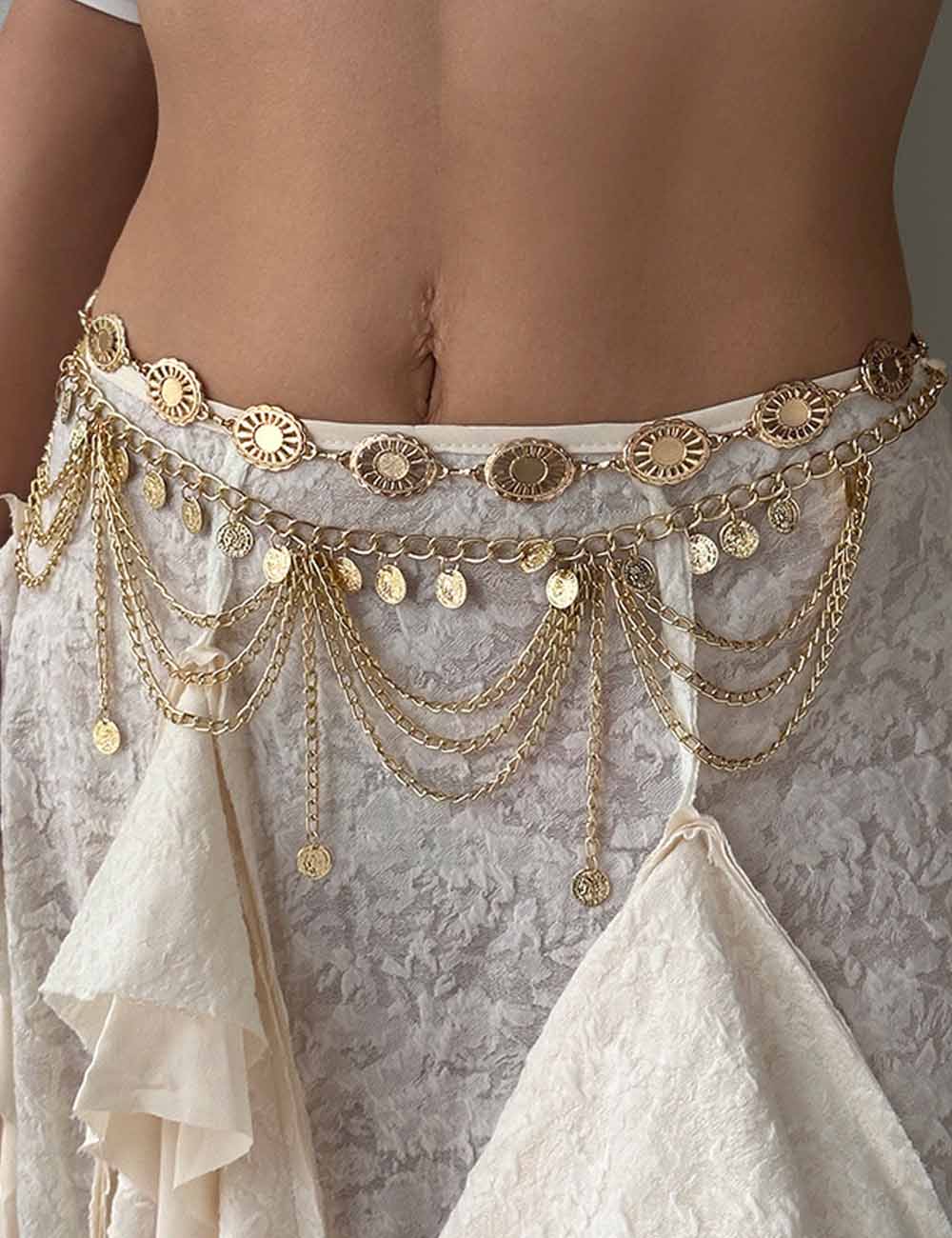 Multi-Layered Gold Waist Chain — body chain