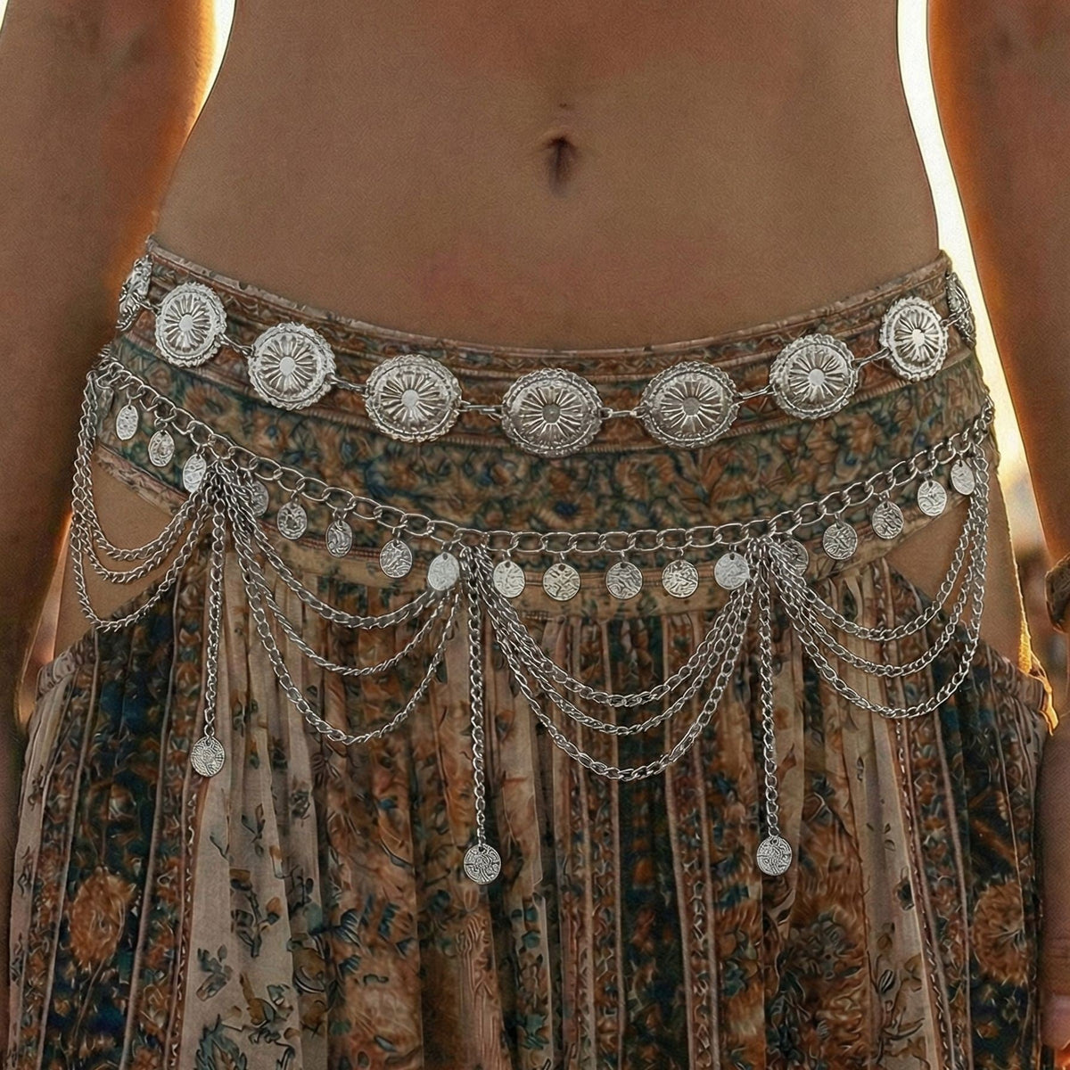 Multi-Layered Gold Waist Chain — body chain, view 4