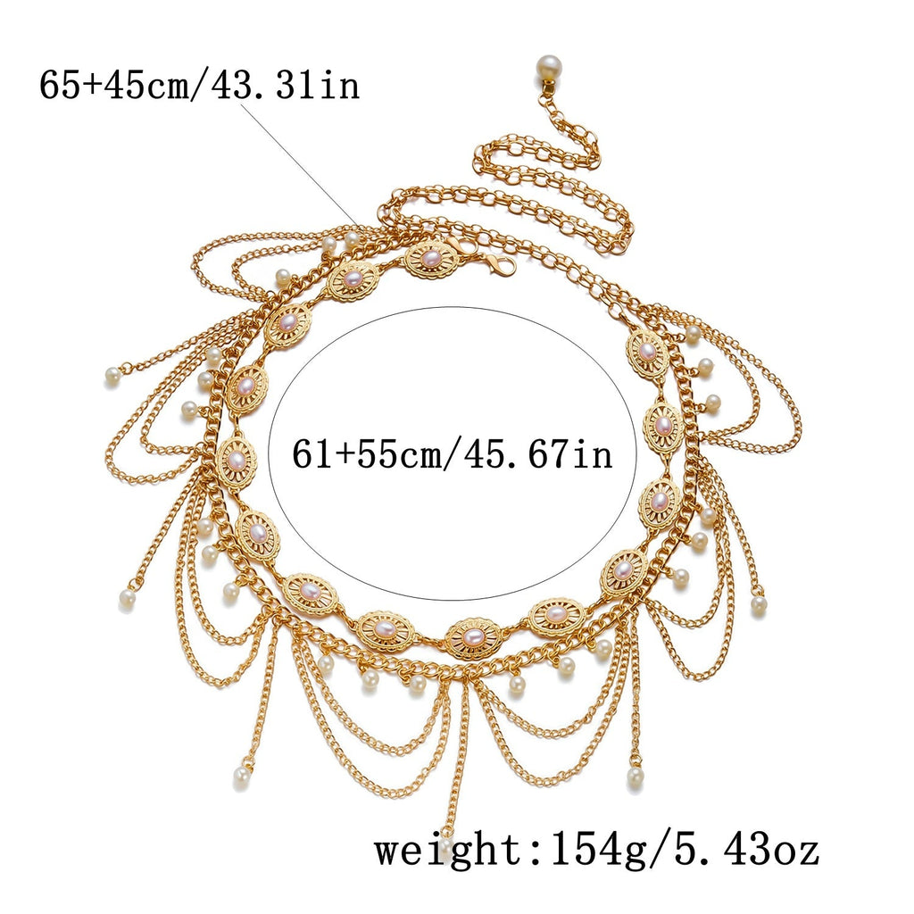 Multi-Layered Gold Waist Chain — body chain, view 6