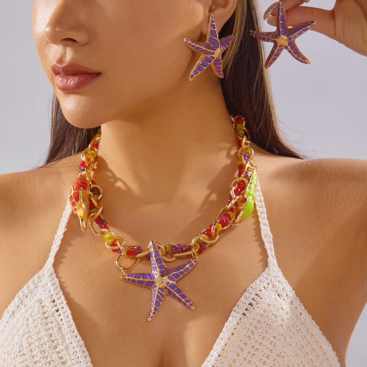 Chunky Starfish Shell Waist Chain — body chain, view 5