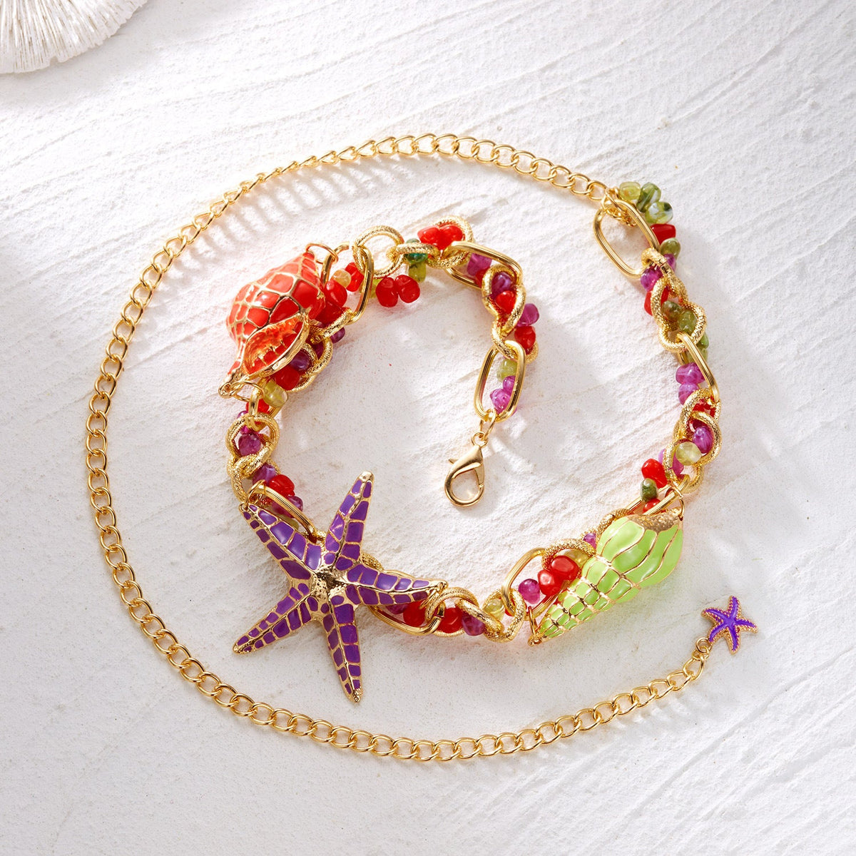 Chunky Starfish Shell Waist Chain — body chain, view 7