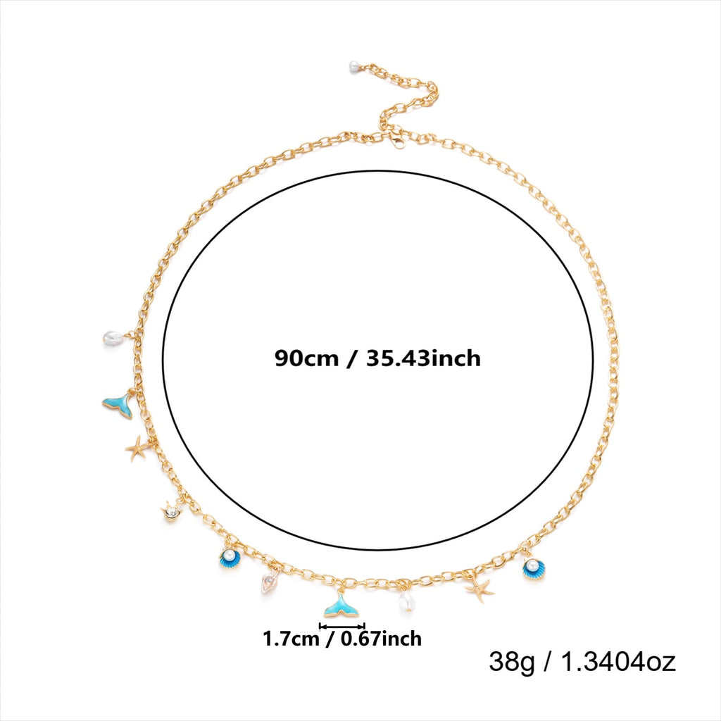 Pearl Shell Ocean Waist Chain — body chain, view 12