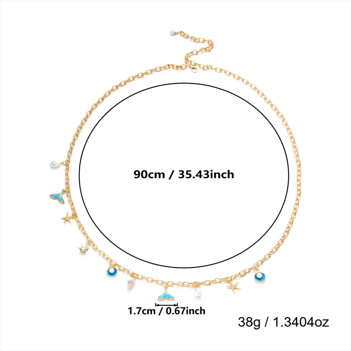 Pearl Shell Ocean Waist Chain — body chain, view 12