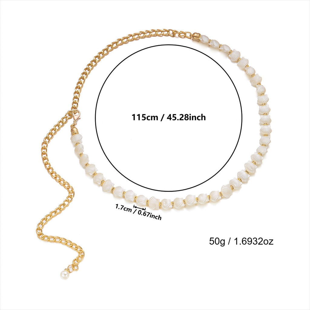 Pearl Shell Ocean Waist Chain — body chain, view 15