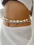 Beaded Shell Charm Waist Chain — body chain