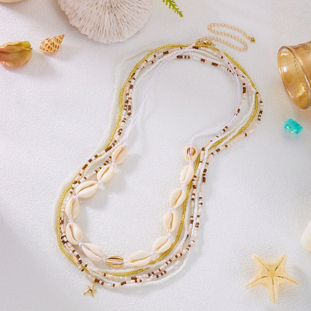 Beaded Shell Charm Waist Chain — body chain, view 6