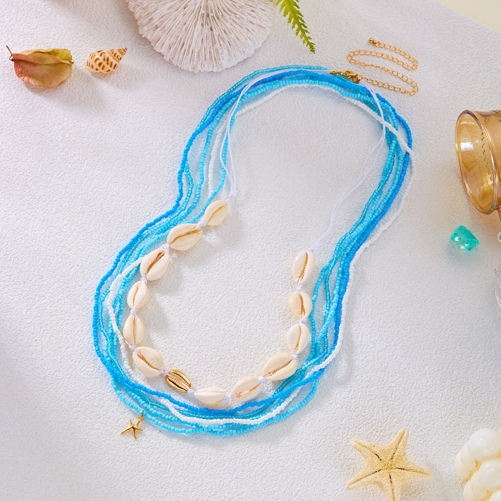Beaded Shell Charm Waist Chain — body chain, view 7