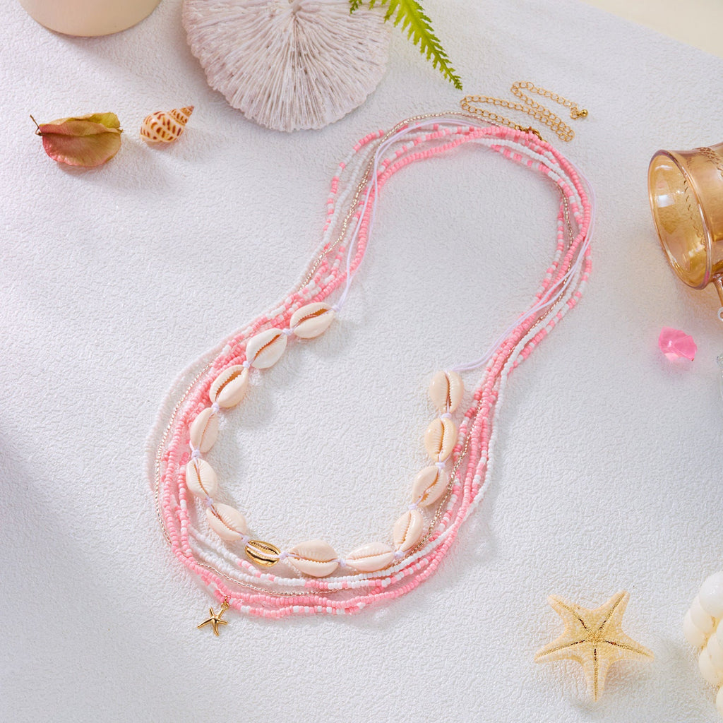 Beaded Shell Charm Waist Chain — body chain, view 8