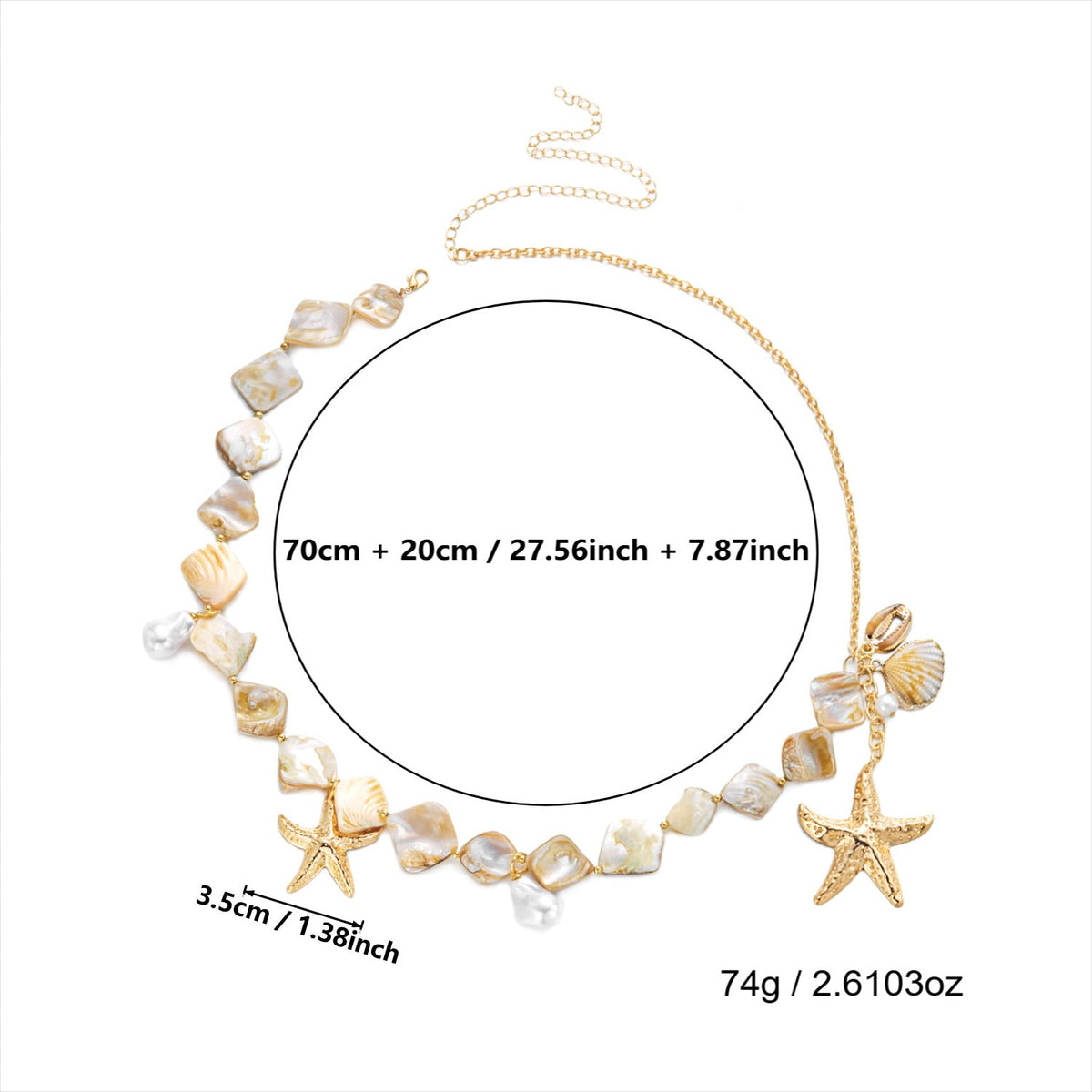 Starfish Shell Solid Waist Chain — body chain, view 7