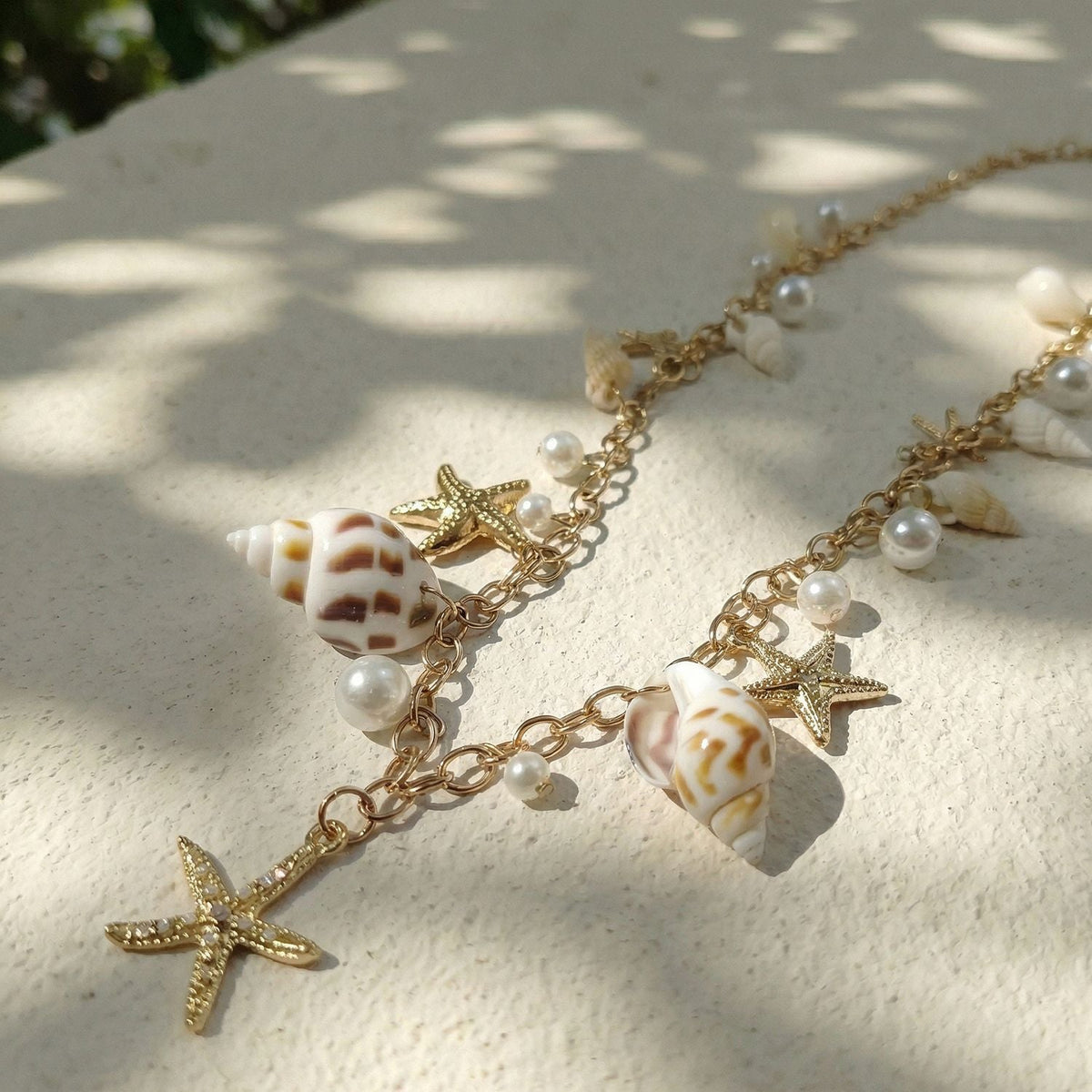 Starfish Shell Pearl Waist Chain — body chain, view 4