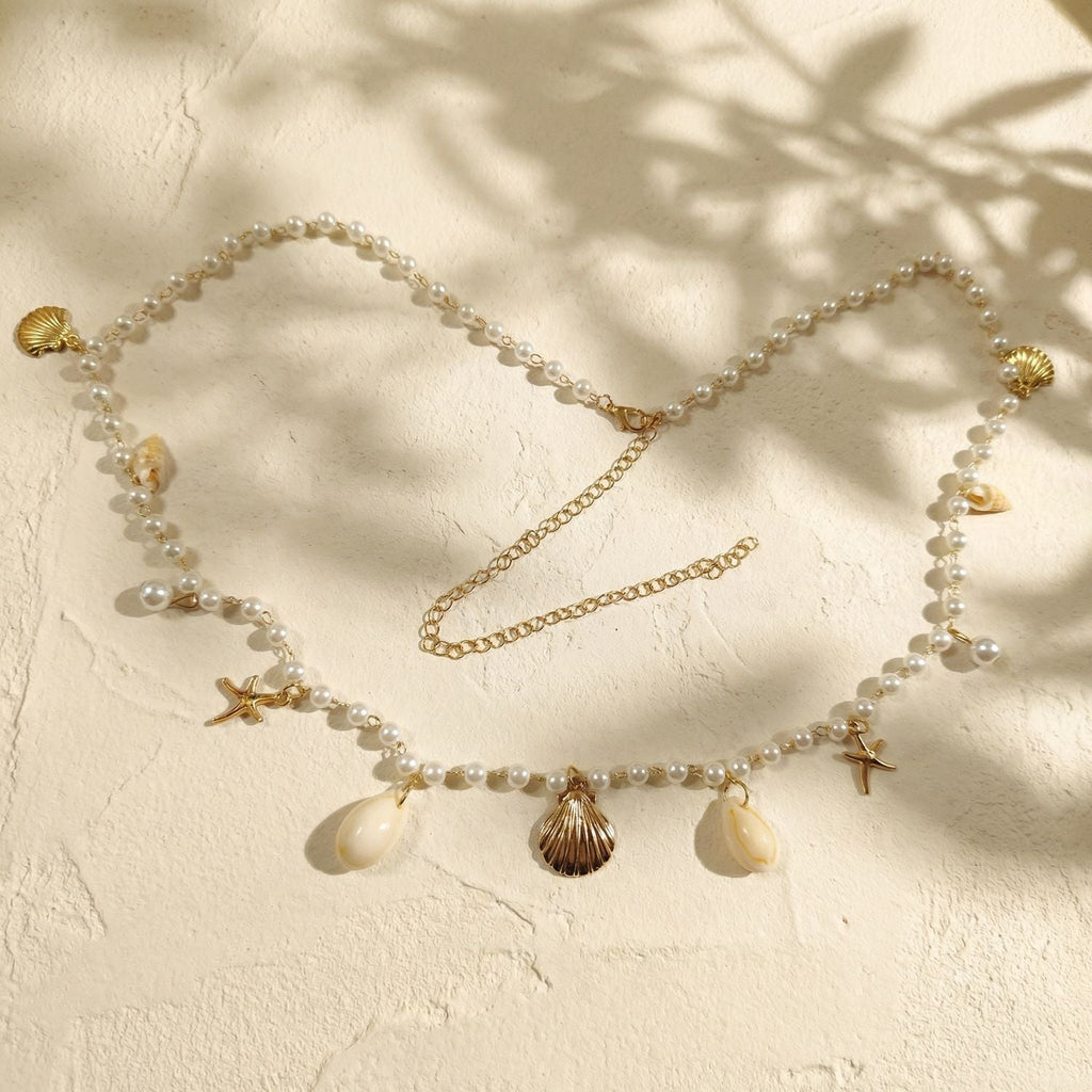 Starfish Shell Pearl Waist Chain — body chain, view 5