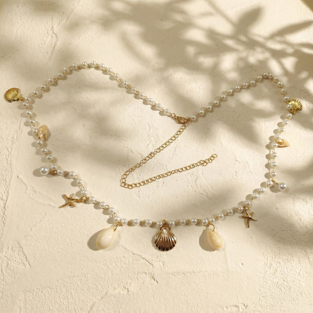 Starfish Shell Pearl Waist Chain — body chain, view 5