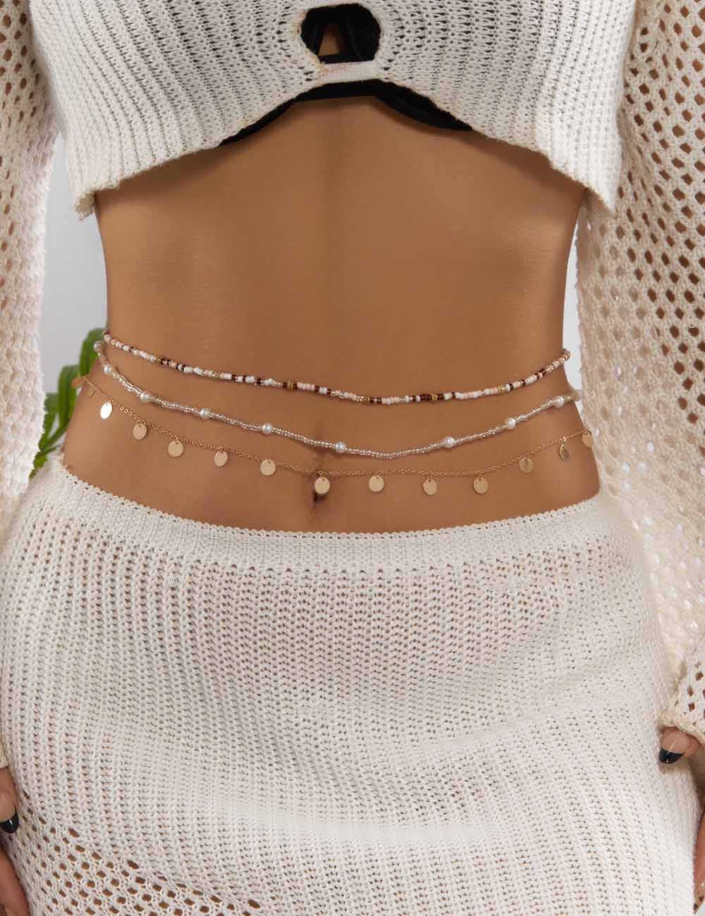 Bead Tassel Starfish Waist Chain — body chain