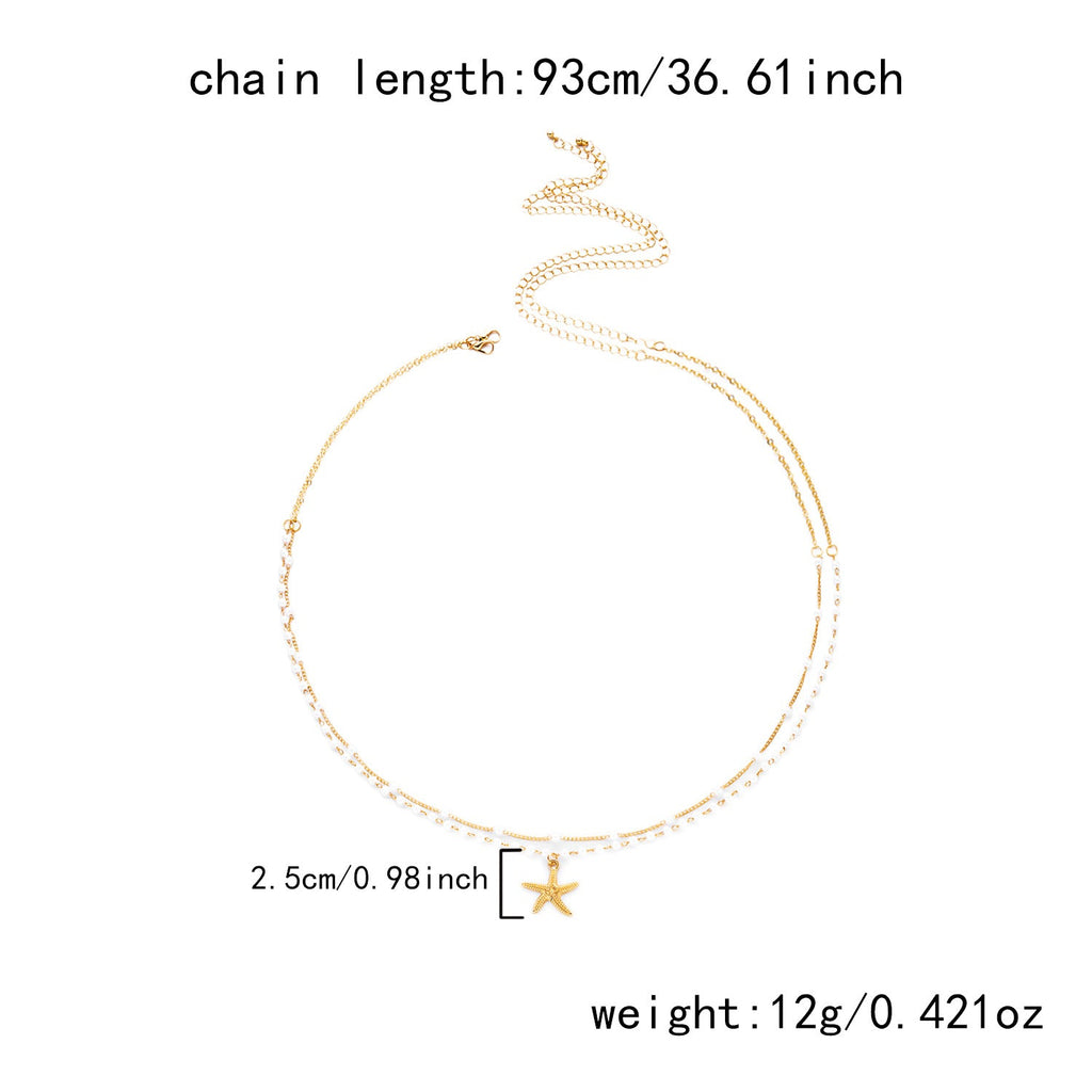Bead Tassel Starfish Waist Chain — body chain, view 10