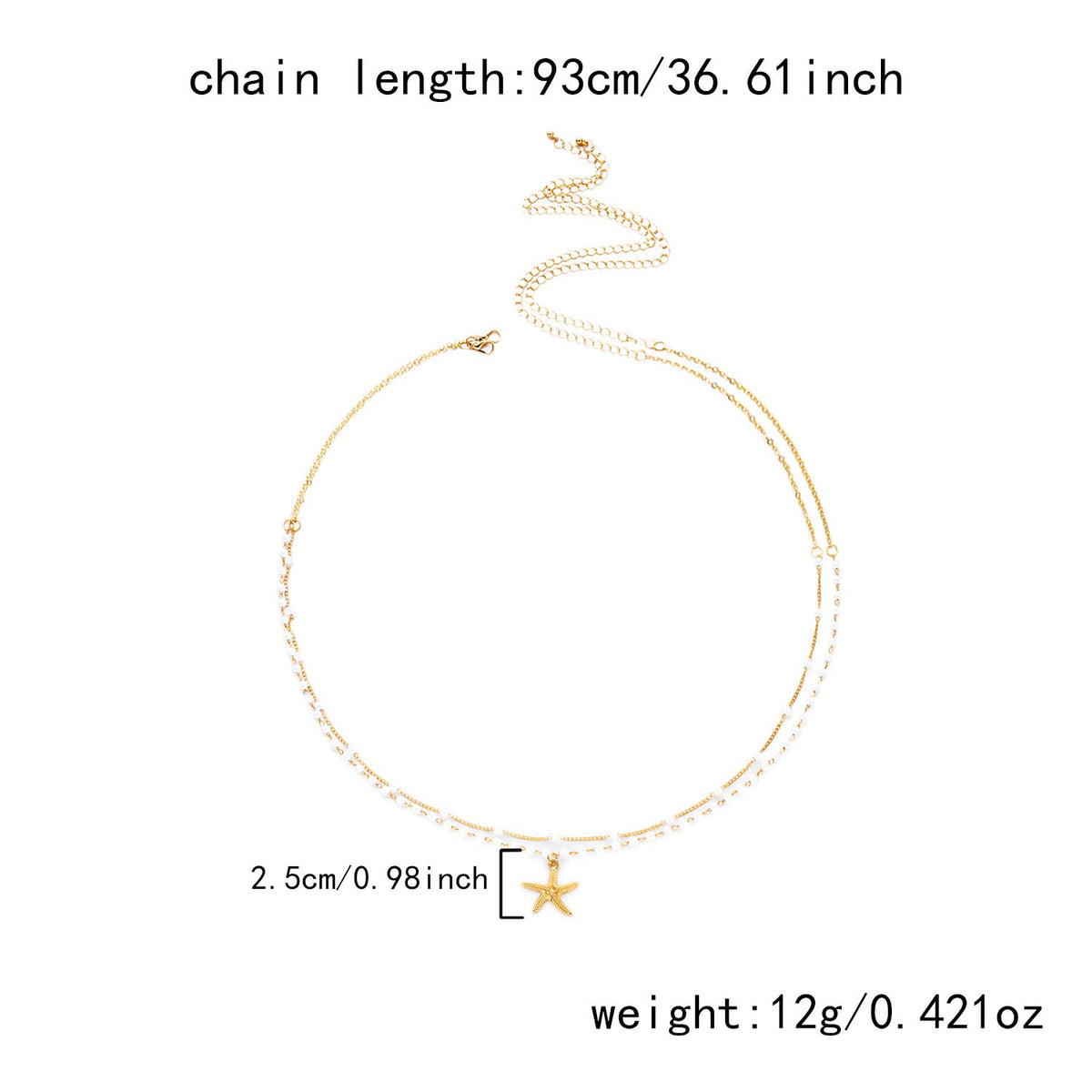 Bead Tassel Starfish Waist Chain — body chain, view 10