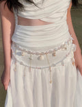Irregular Pearl Shell Waist Chain — white body chain