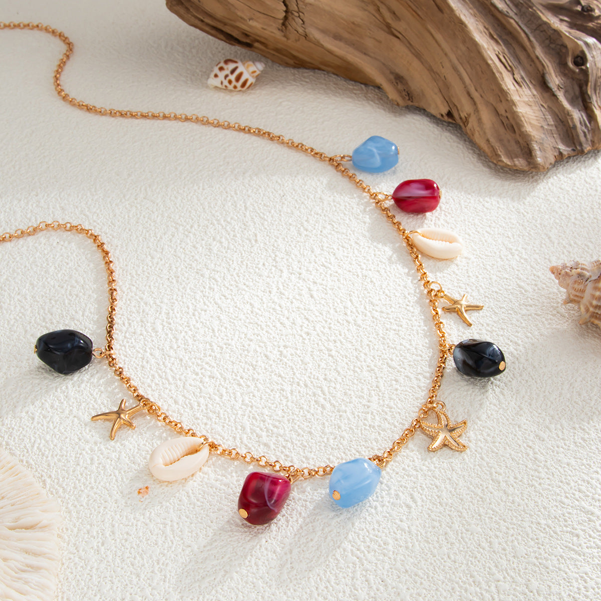 Resin Pendant Shell Waist Chain — gold body chain, view 5