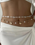 Layered Starfish Shell Waist Chain — gold body chain
