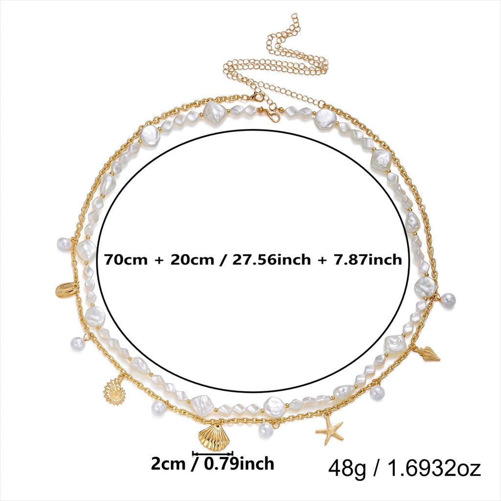 Layered Starfish Shell Waist Chain — gold body chain, view 16