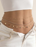 Zirconia Disc Tassel Waist Chain — body chain