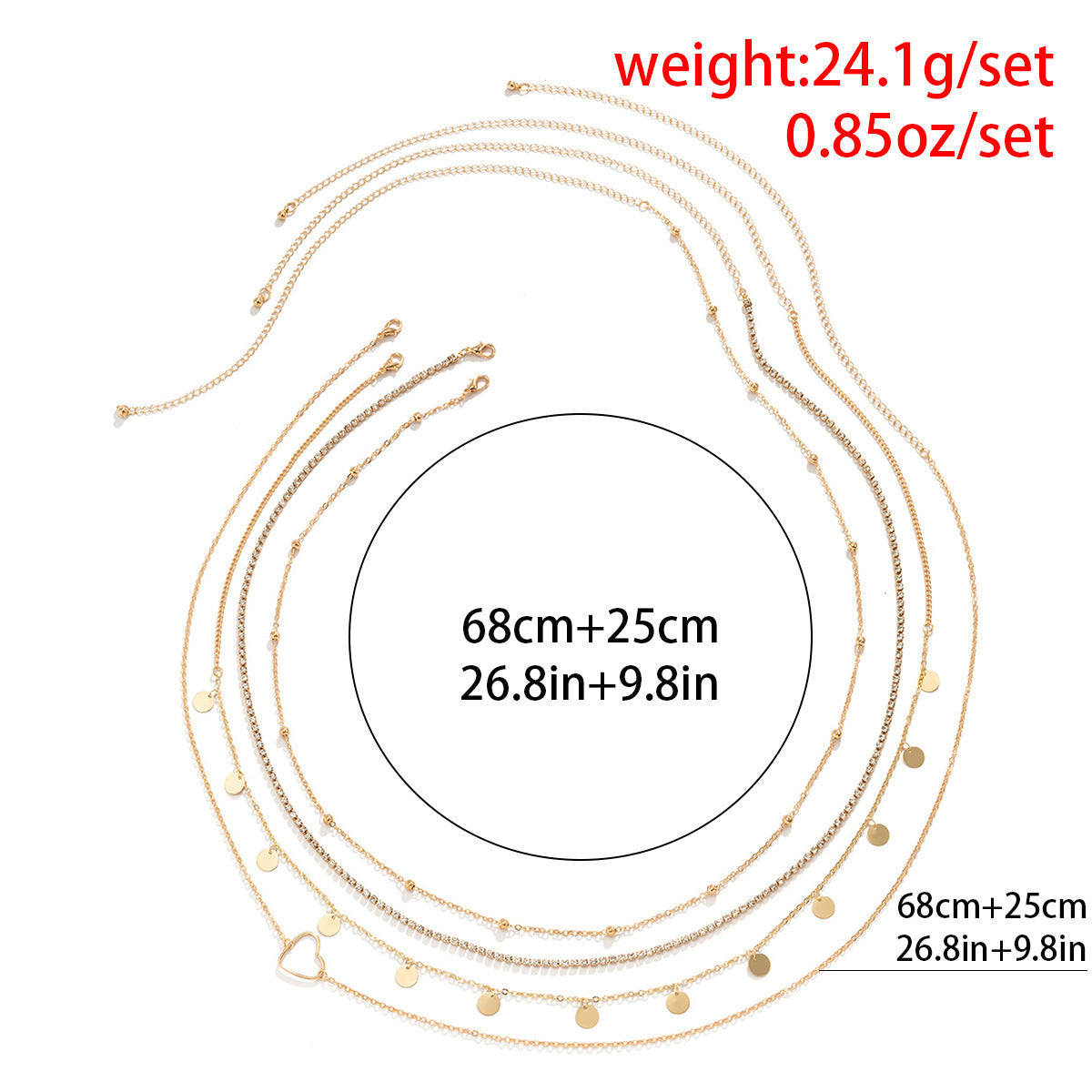 Zirconia Disc Tassel Waist Chain — body chain, view 8