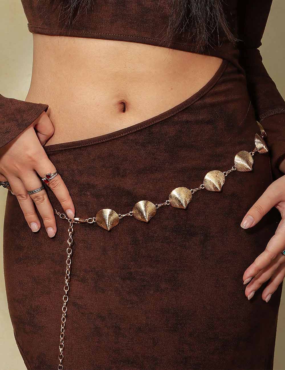 Oval Shell Charm Waist Chain — body chain