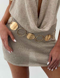 Round Disc Link Waist Chain — body chain