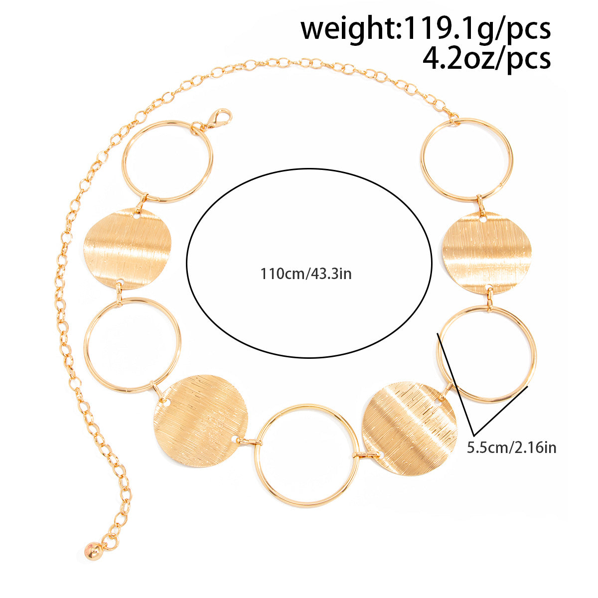 Round Disc Link Waist Chain — body chain, view 9