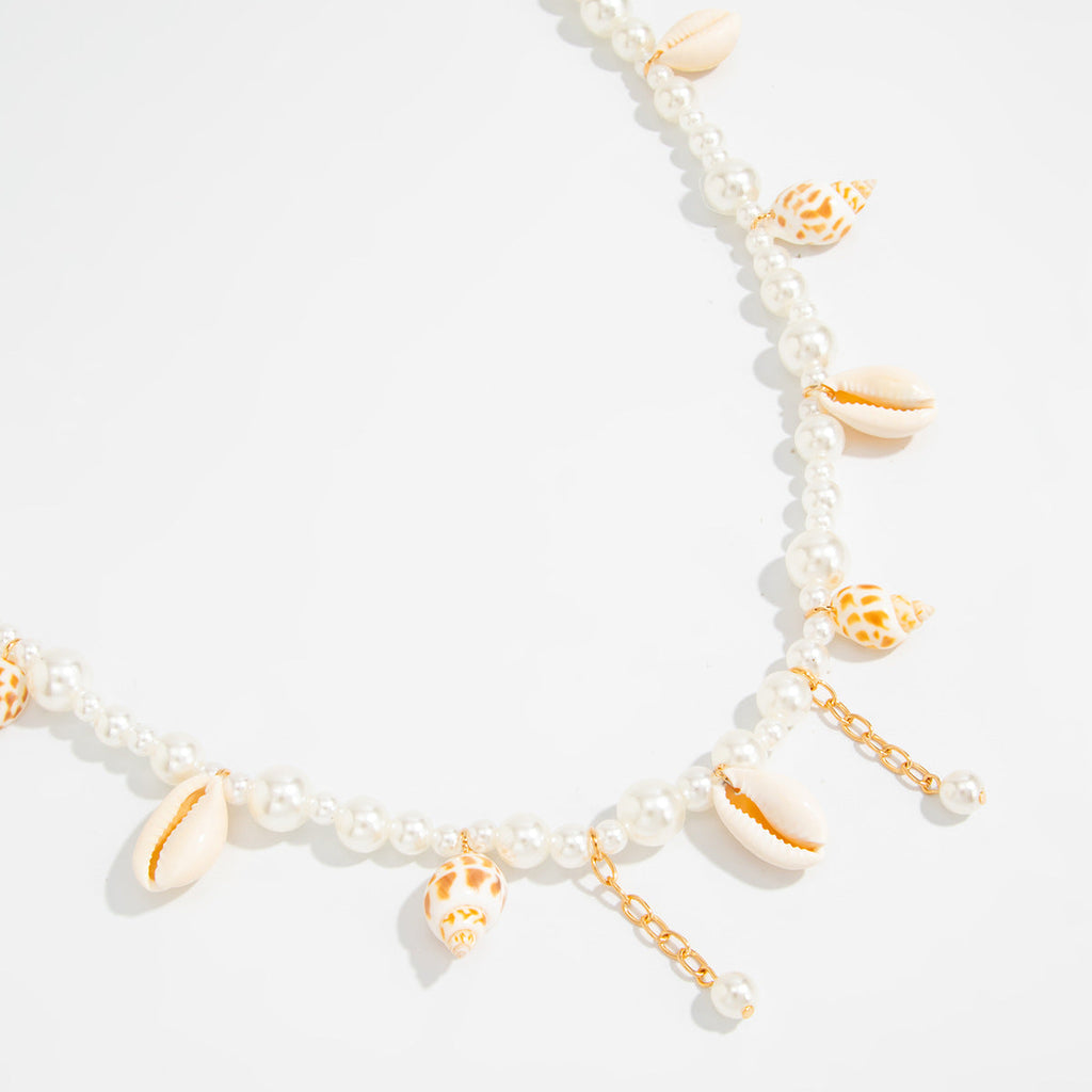 Beaded Shell and Starfish Waist Chain — gold body chain, view 7