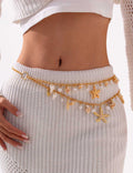 Gold-Tone Starfish Shell Waist Chain — gold body chain